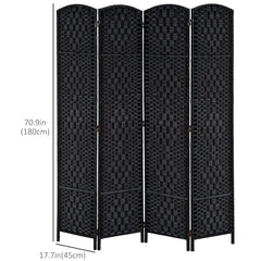 6ft Folding Room Divider, 3 Panel Wall Partition with Wooden Frame for Bedroom, Home Office, Natural