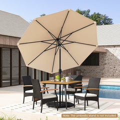 9 ft Outdoor Market Patio Table Umbrella Push Button Tilt Crank Lift-Beige