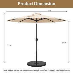 9 ft Outdoor Market Patio Table Umbrella Push Button Tilt Crank Lift-Beige