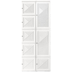 Portable Wardrobe Closet, Folding Bedroom Wardrobe, Clothes Storage Organizer with Cube Compartments, White