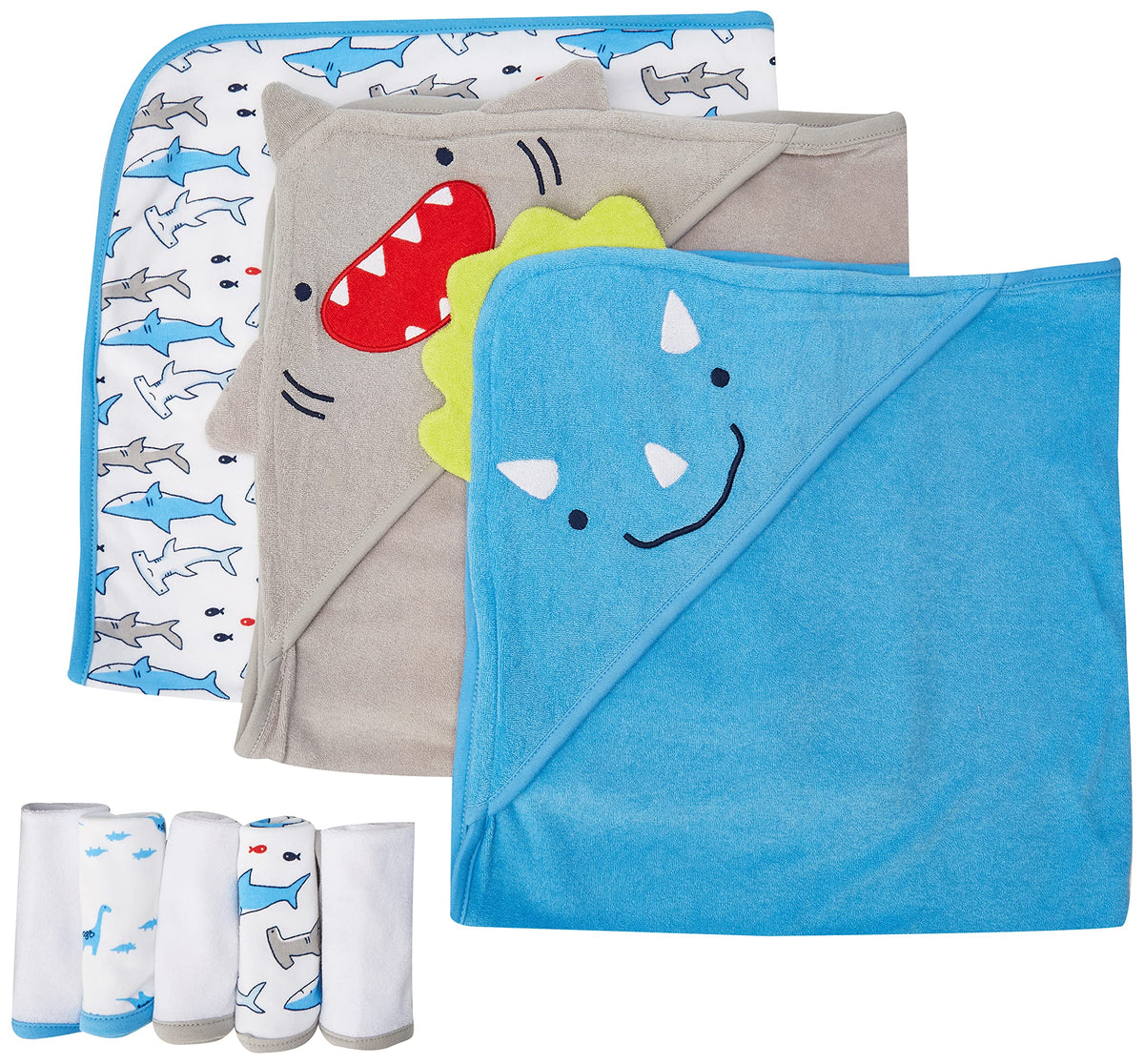Simple Joys by Carter's Boys' 8-Piece Towel and Washcloth Set, Multi, One Size