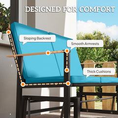 Outdoor Glider Bench for 2 Person, Patio Glider Loveseat with Thick Cushions for Garden Balcony Porch, Dark Grey