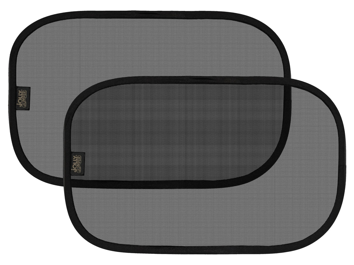 Jolly Jumper Sun Cling - 2-Pack Non-Adhesive Car Window Sun Shades for Baby - Mesh Shade for Side Windows - Reusable Protection for Travel