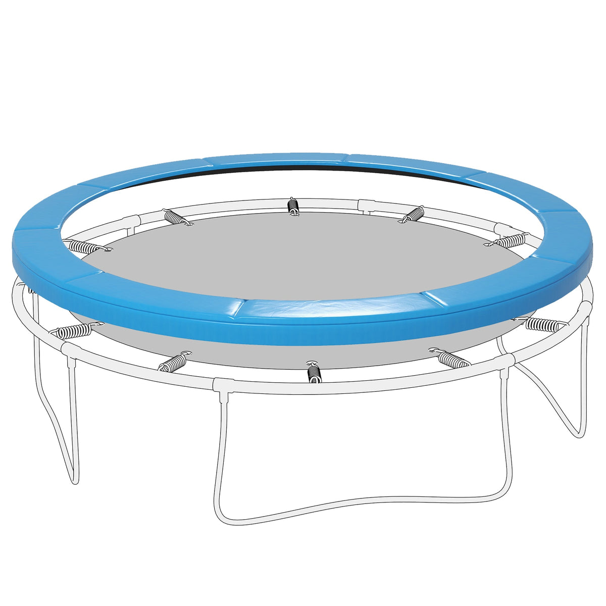14ft Trampoline Replacement Pad Trampolining Replacement Jump Bounce Exercise GYM Pad Only Light Blue
