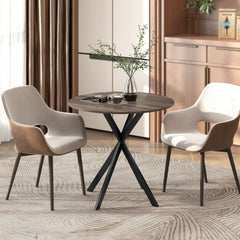31.5" Industrial Round Dining Table - White Oak