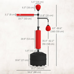 4-in-1 Free Standing Punching Bag, Height Adjustable Boxing Bag with 2 Speed Balls, 360° Reflex Bar, Black