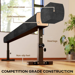 7.5ft Adjustable Balance Beam, Gymnastics Beam with Wheels, Gymnastics Equipment for 6+ Years Old Training