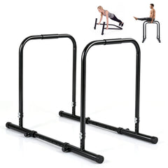 Adjustable Dip Bar Station with 660 LBS Capacity for Home Gym-Black