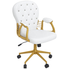 Office Chair, Comfortable Computer Desk Chair with Padded Seat and Adjustable Height, Tufted Back, Black