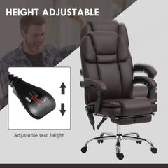 Massage Office Chair, Reclining Executive Office Chair with 6-Point Vibration, Footrest and High Back, Black