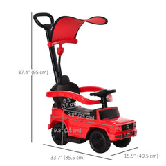 Mercedes-Benz G350 Licensed Push Car, 3-in-1 Toddler Sliding Car with Horn, Steering, Foot Rest, Seat Storage, Black