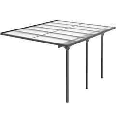 Outdoor Pergola with Adjustable Height, 14ft x 10ft Outdoor Hardtop Pergola Gazebo, Restaurants & Homes, Grey