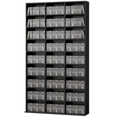Media Storage Cabinet, 9-Tier DVD Shelf with 21 Adjustable Shelves, Holds 835 CDs, 500 DVDs or 640 Blu-rays, Black