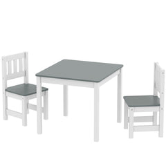 Kids Table and Chairs Set, Toddler Table and 2 Chair Set for Activity, Art, Craft, Reading, Learning, Grey