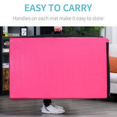 4'x10'x2" Folding Gymnastics Tumbling Mat, Exercise Mat with Carrying Handles for Yoga, MMA, Martial Arts, Dark Blue