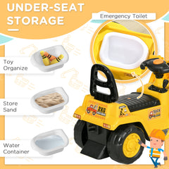 Ride-On Toy Bulldozer with Bucket Horn Steering Wheel Storage Toddlers for 18-48 Months, Yellow
