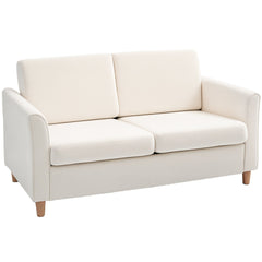 2-Seat Sofa Two-Seater Couch with Armrests and Wood Legs for Living Room, Bedroom, Dark Grey
