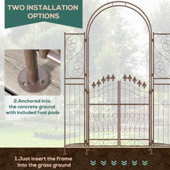 7ft Garden Arch Trellis, Metal Arch, Outdoor Garden Arbor for Climbing Plants, Wedding Decoration