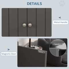Elevated Dog Bowls for Large Dogs Pet Feeding Station with Stand, Storage, 2 Stainless Steel Food and Water Bowls, Black, 23.6" x 11.8" x 14"