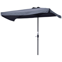9.8ft Half Umbrella Semi Round Patio Parasol with Crank Handle, Top Vent for Garden, Balcony- NO BASE INCLUDED, Green