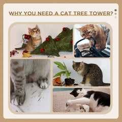 46" Scratching Cat Tree Multi Level Activity Center Kitty Condo Furniture Post Beige