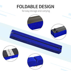 7ft Folding Balance Beam, Gymnastics Beam with Wood Core, Blue