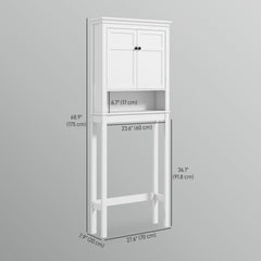 3-Tier Over Toilet Storage Unit Washing Machine Cabinet Dryer Cabinet with Adjustable Shelf for Bathroom, Laundry