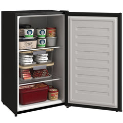 1.1 Cu. Ft. Mini Freezer, Compact Upright Freezer with Reversible Door, Removable Shelf, Adjustable Temperature, Black