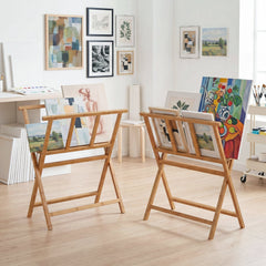 Bamboo Art Print Rack for Canvas Storage and Display-Natrual