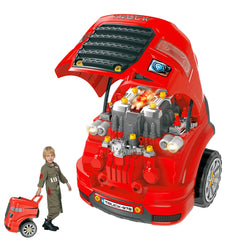 Smart Truck Engine Toy Set for Kids - Mini Car Service Station, Kids Tool Set Included, Suitable for 3-5 Years Old
