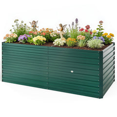5' x 3' x 2' Raised Garden Bed, Galvanized Planter Box for Growing Flowers, Herbs and Vegetables, Black