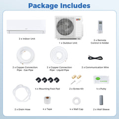 Blast Pro 20,000 BTU 2 Zone Mini Split Heat Pump, 23 SEER2, 9K + 9K