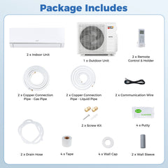 Blast Pro 38,000 BTU 2 Zone Mini Split Heat Pump, 20 SEER2, 12K + 12K
