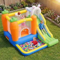 Bounce House for Kids 3-12 with Climbing Wall and 480W Blower for Backyard Party