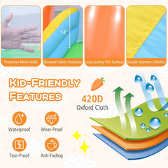Bounce House for Kids 3-12 with Climbing Wall and 480W Blower for Backyard Party
