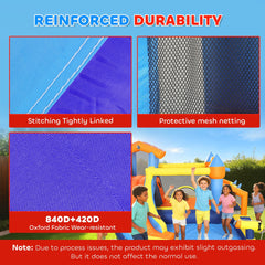 Bouncy Castle for Kids, Inflatable Bounce House with Slide, Pool (Ball Pit), Climbing Wall and Blower for Indoor Outdoor