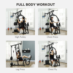 Home Gym Weights Machine, Multi Gym Lat Pulldown and Leg Workout Equipment with 99lbs Weight Stack