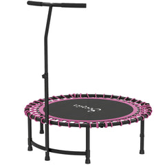 45" Mini Trampoline for Adults, Foldable Fitness Exercise Rebounder with Adjustable Handle