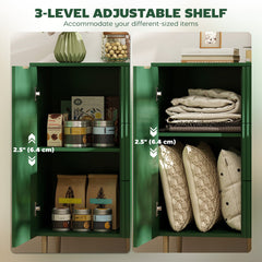 Modern Kitchen Storage Cabinet, Sideboard Buffet Cabinet w/ 3 Drawers and Adjustable Shelves for Kitchen Hallway, Black