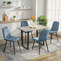 Dining Chairs Set of 4, Upholstered Dining Room Chairs with Steel Legs, Modern Kitchen Chair for Dining Room, Black
