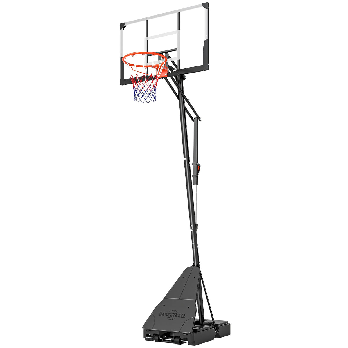 Portable Basketball Hoop Height Adjustable 8-10 Ft with 47" Shatterproof Backboard, Shock Absorbent Rim, Fillable Base