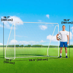 Soccer Goal, Soccer Net for Backyard, 10 x 4 ft, White