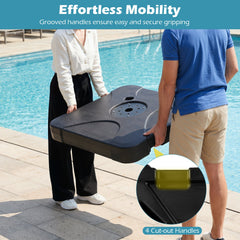 Cantilever Patio Umbrella Base 242 LBS Water and Sand Fillable Weighted Stand