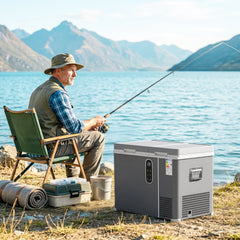 12 Volt Car Refrigerator, Dual Zone 48 QT Car Fridge with App Control, 12/24V DC and 100-240V AC