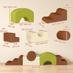 5-Piece Foam Climbing Blocks with Non-Slip Bottom, Removable Washable Cover for Crawling or Building, Playroom, Nursery