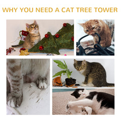 Cat Tree Kitty Tower with Sisal Mat Scratching Post, Cat Bed, Cushion, Perch, 18" x 18" x 36", Brown