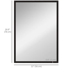 22" x 30" Bathroom Mirror for Wall, Rectangular Mirror for Living Room, Bedroom, Entryway, Black