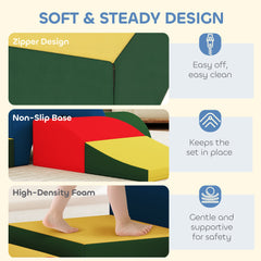 Toddlers Climbing Toys, 5-Piece Foam Climbing Blocks, Soft Play Set, Indoor for Stacking, Crawling, Sliding