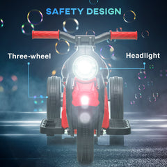 Electric Motorcycle for Kids, 6V Ride on Bubble Car with LED Headlight, Music, Pedal, for 2-5 Years Black