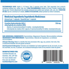 Confident Sports 100% PURE CREATINE HCL, 240 VCaps